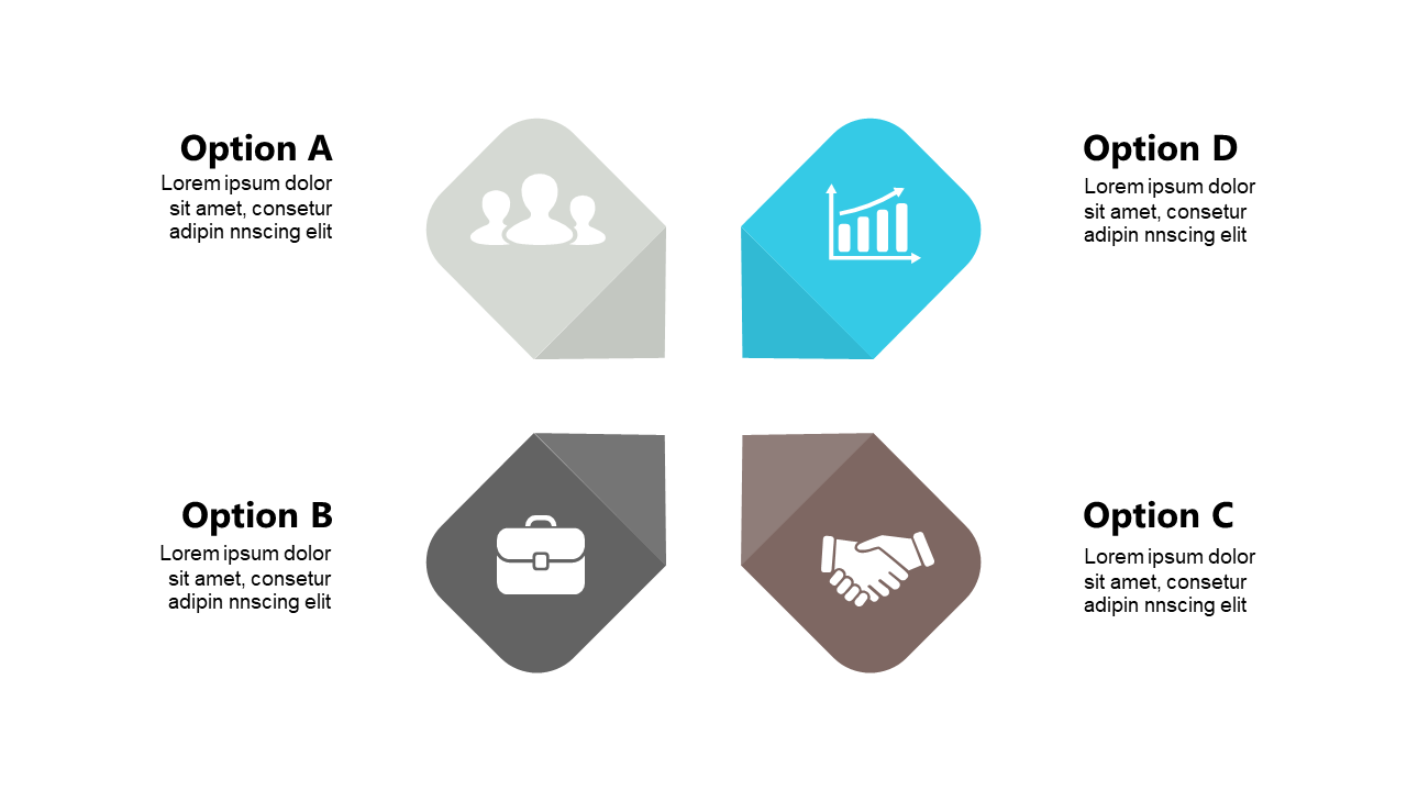 Visualize Teamwork with Quadrant Icons Layout