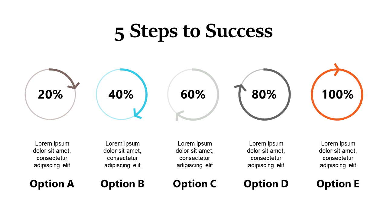 Present Steps to Success with Circular Indicators