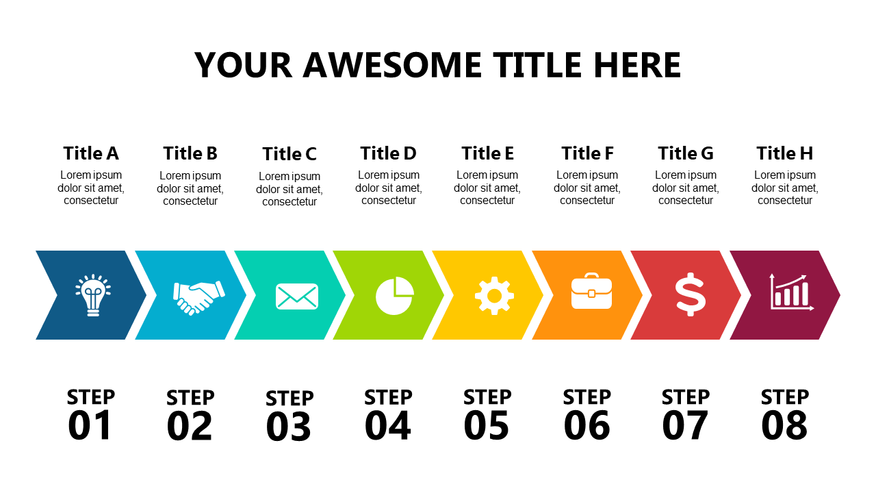 Clarify Processes with an 8-Step Colorful Flow