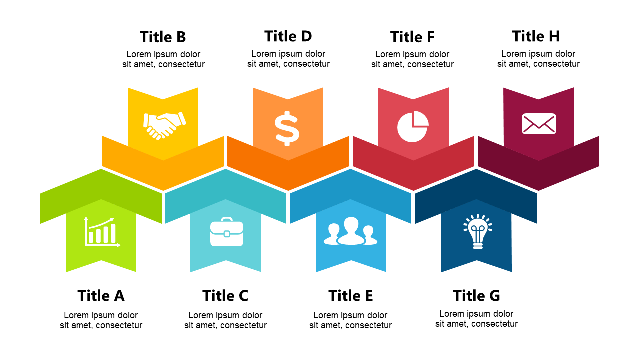 Colorful Hexagonal Icons with Arrows