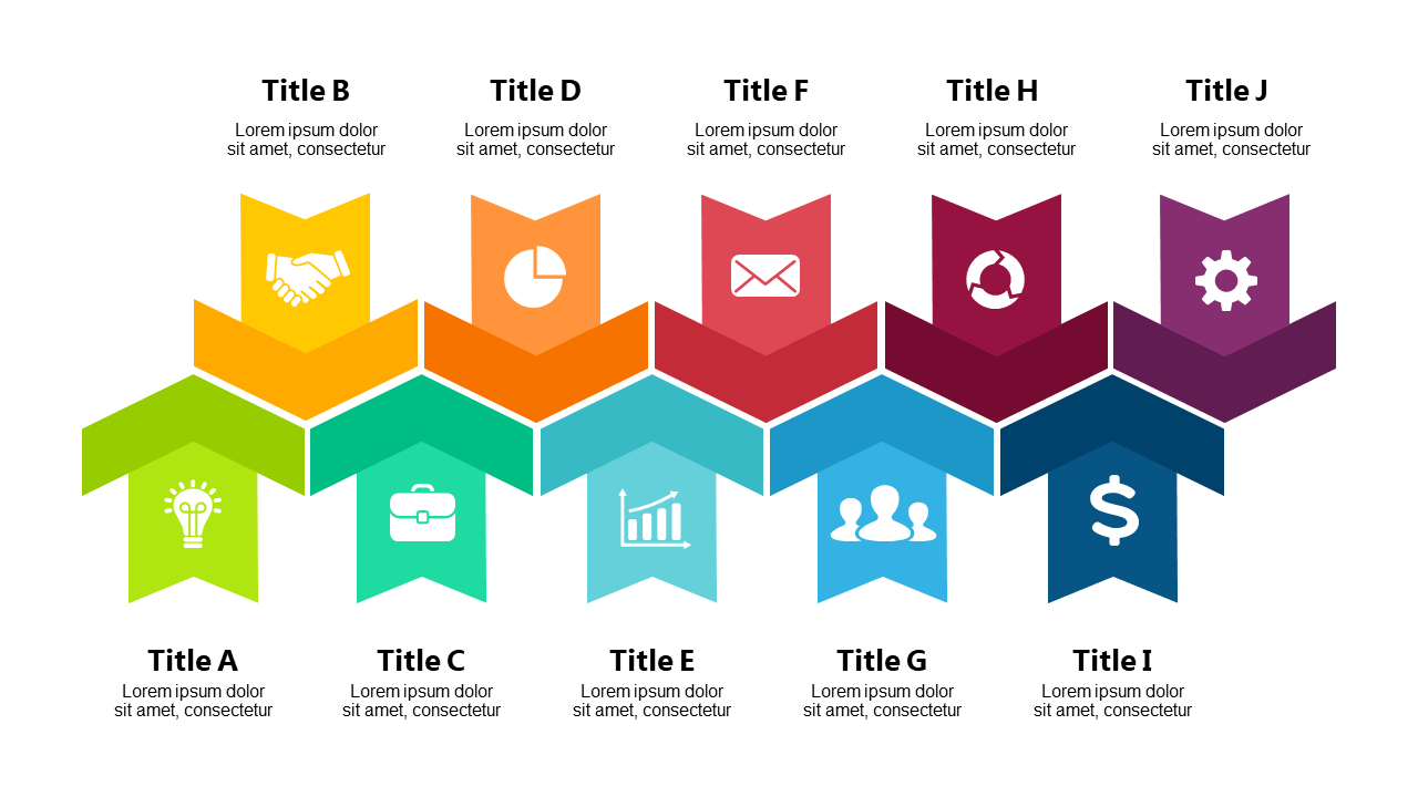 Colorful Chevron Steps for Effective Presentations
