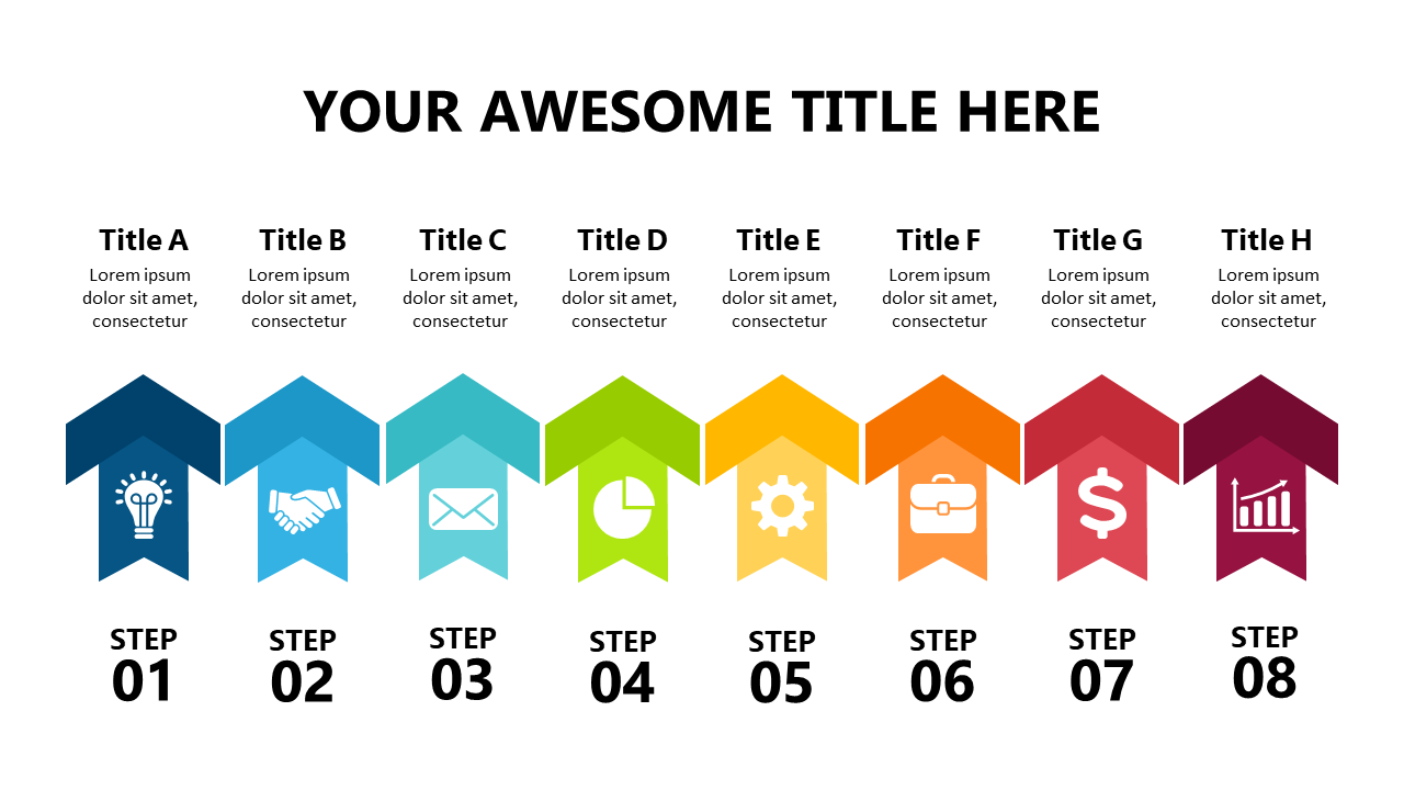 Colorful Arrow Icons for Business Themes