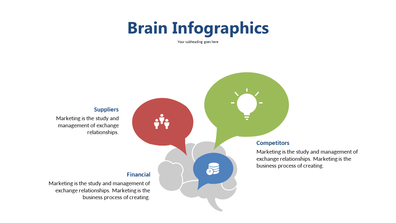 Connect Ideas with Brain Infographic and Speech Bubbles