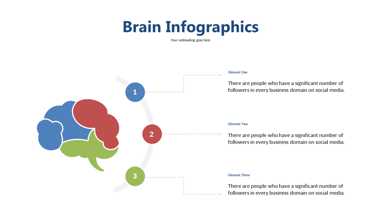 Showcase Data with Curved Arrows Brain Infographic