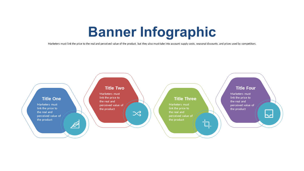 Present Key Points with Hexagonal Banner Infographic