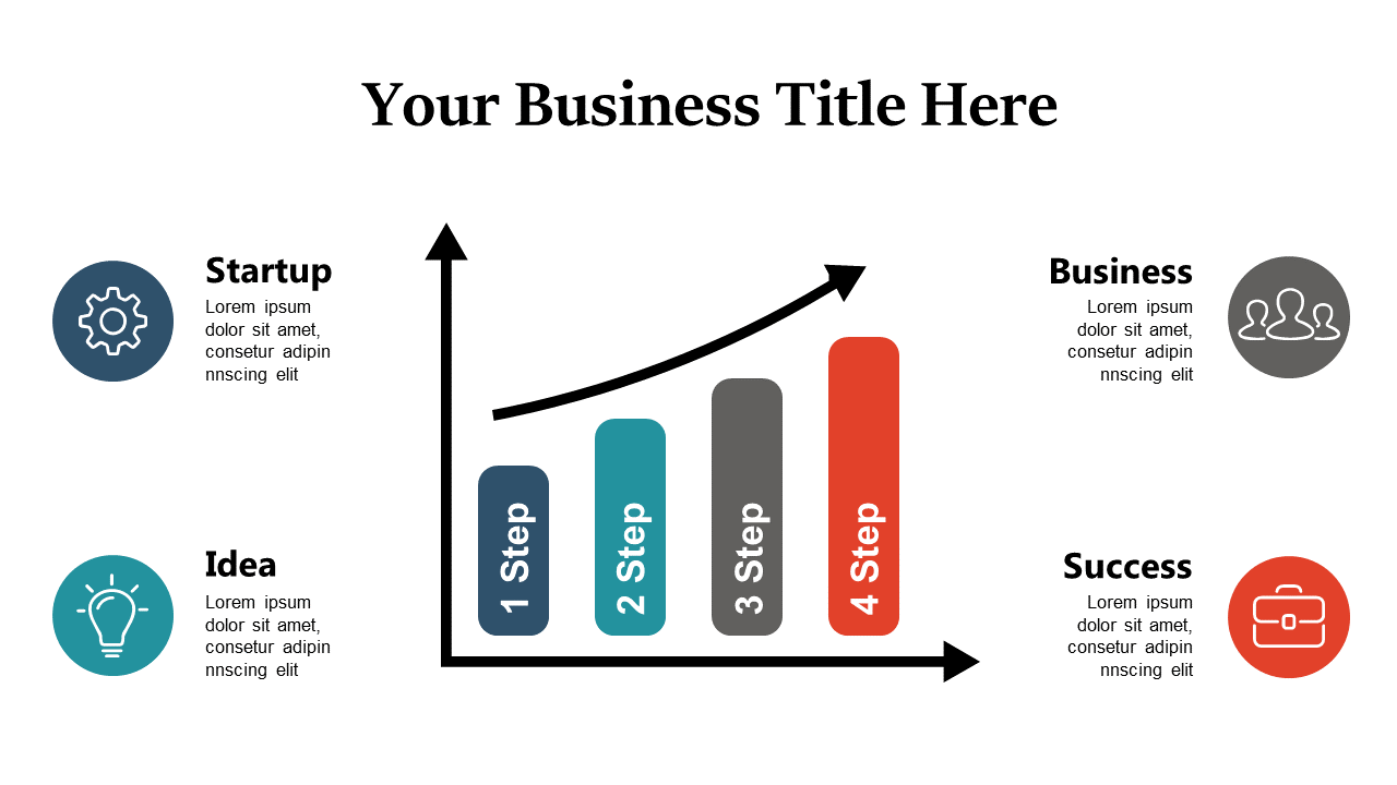Illustrate Business Growth with 4-Step Process