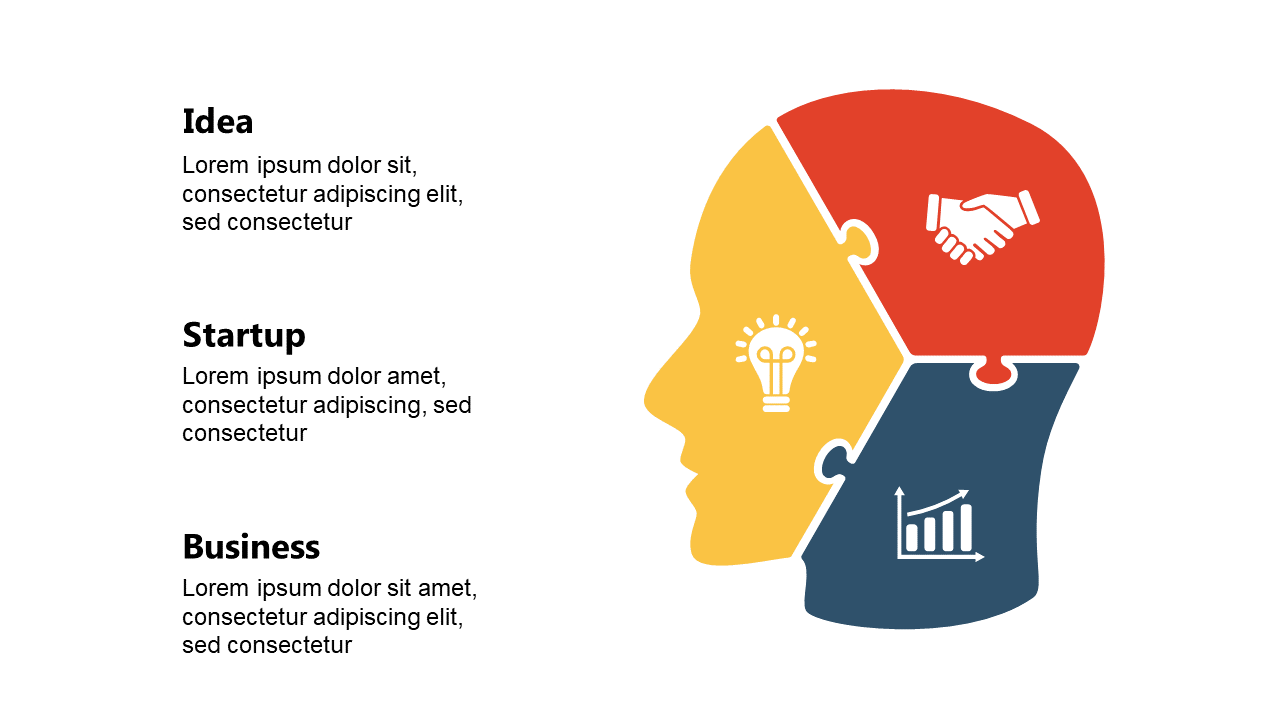 Convey Business Ideas with Puzzle Head Diagrams