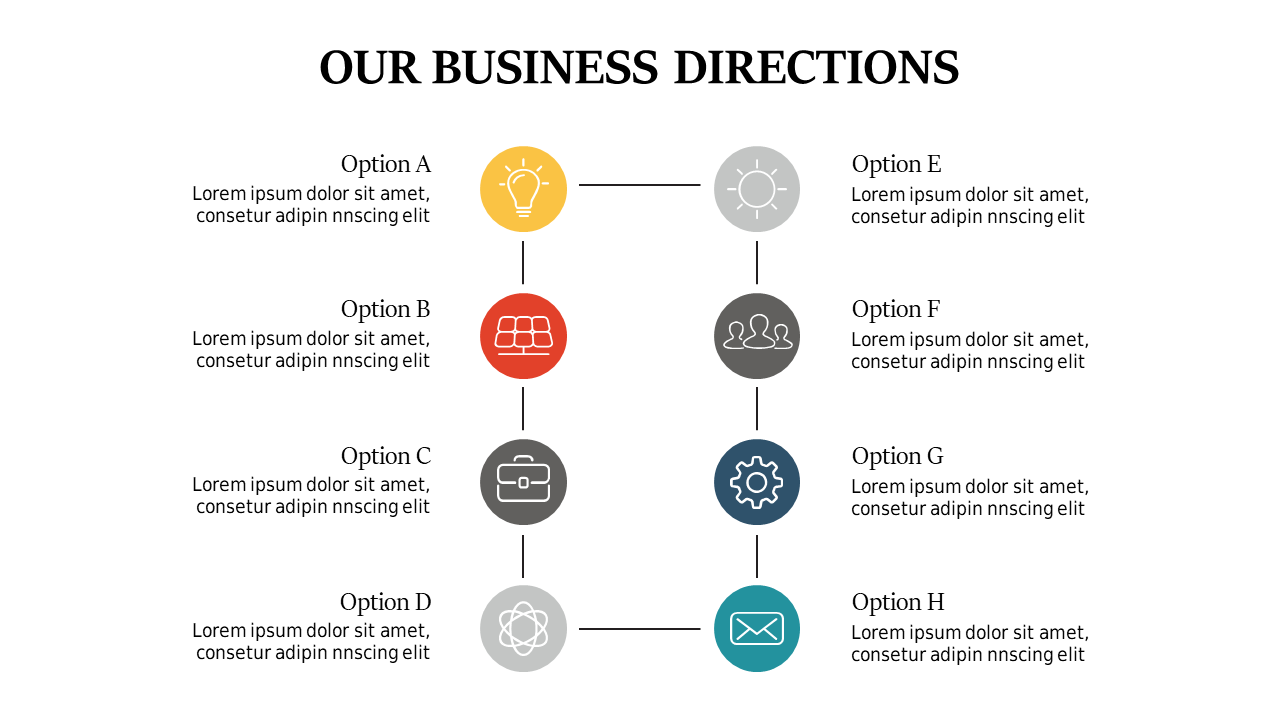 Showcase Business Direction Options in PowerPoint