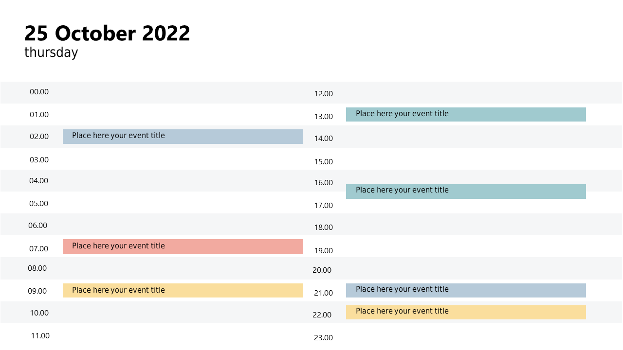 Organize Your Day with Hourly Schedule in PowerPoint