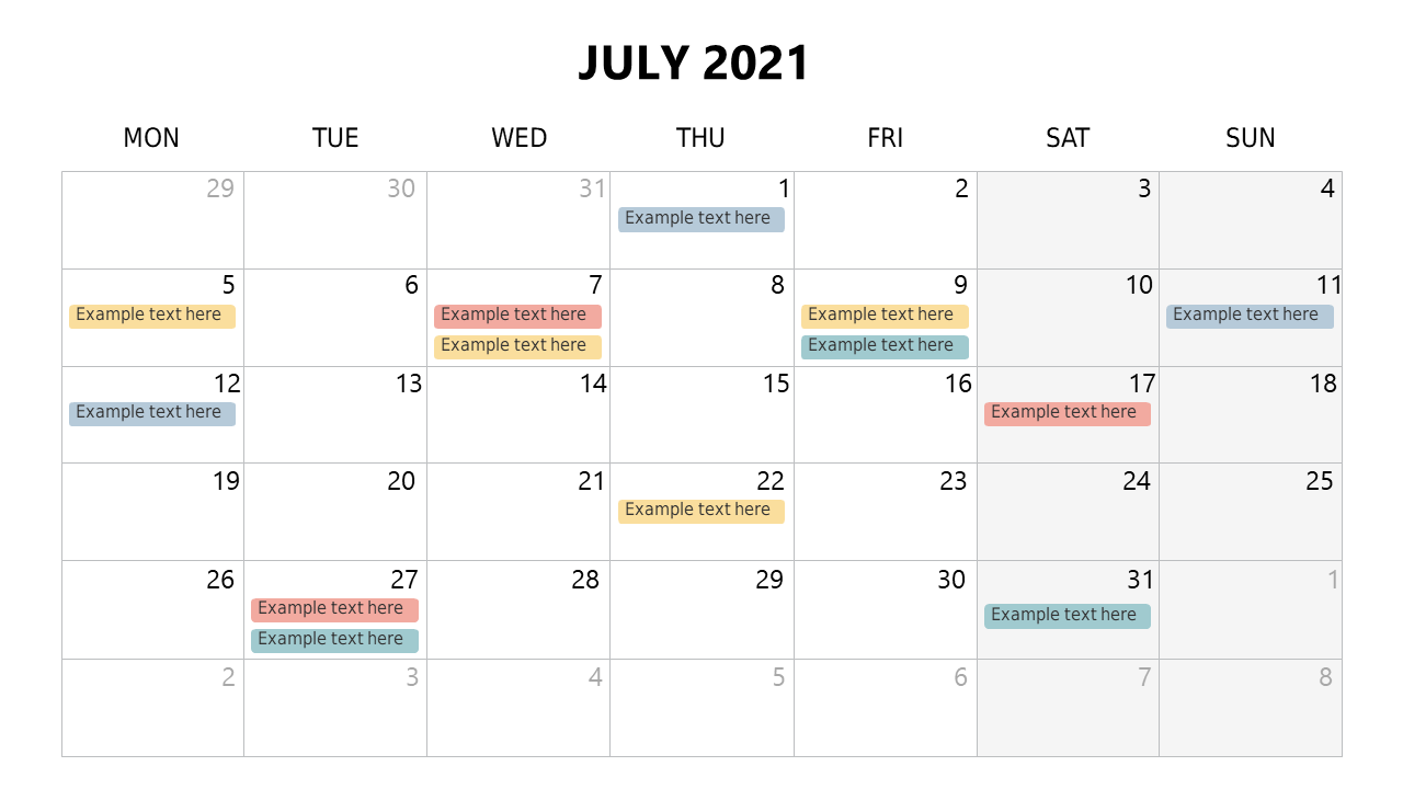 Showcase Events with Monthly Calendar Design V2