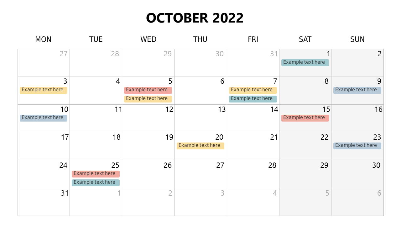 Monthly Calendar for Event Highlights