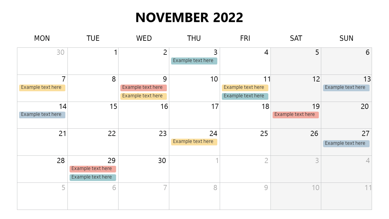 Monthly Calendar for Task Management