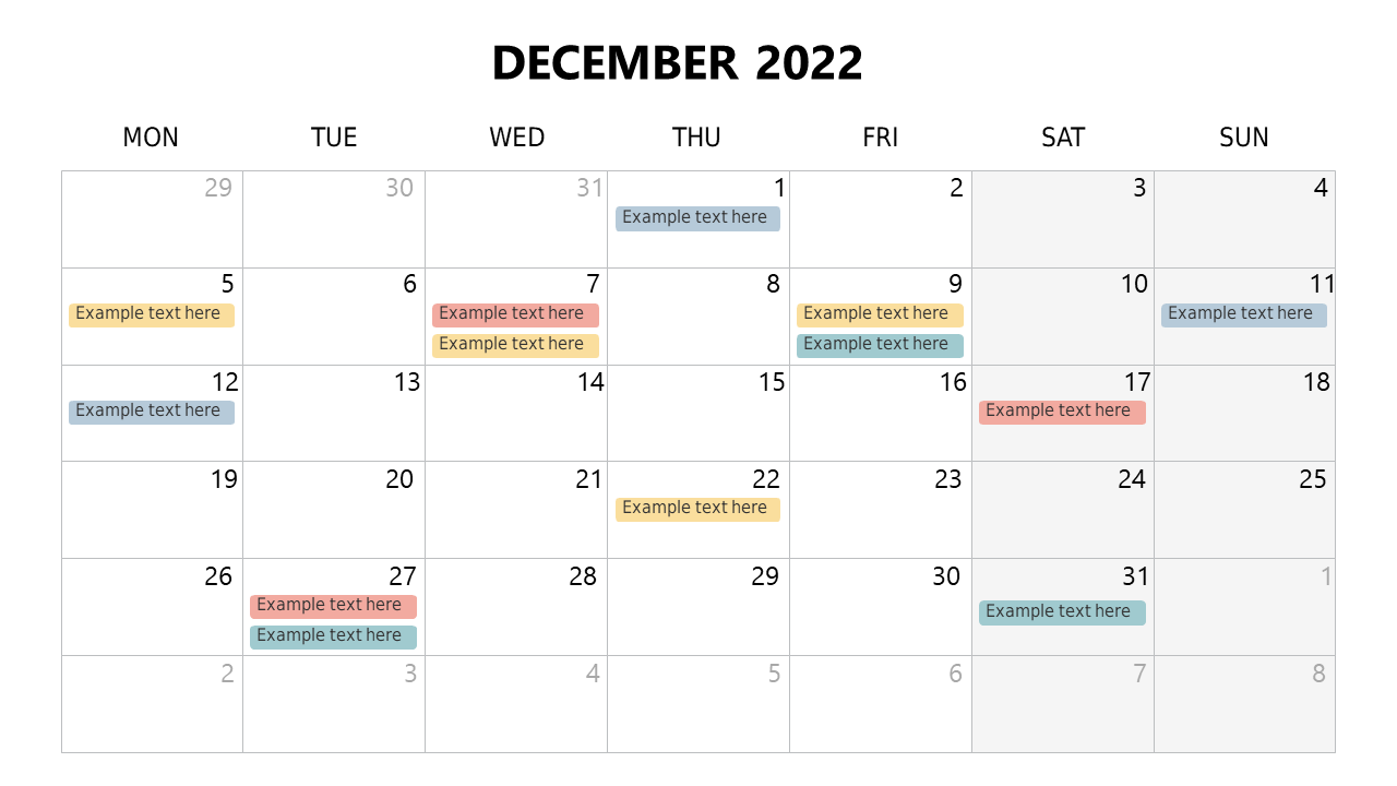 Plan Events with Monthly Calendar Layout V4