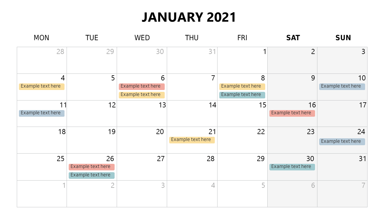 Monthly Calendar for Scheduling Tasks