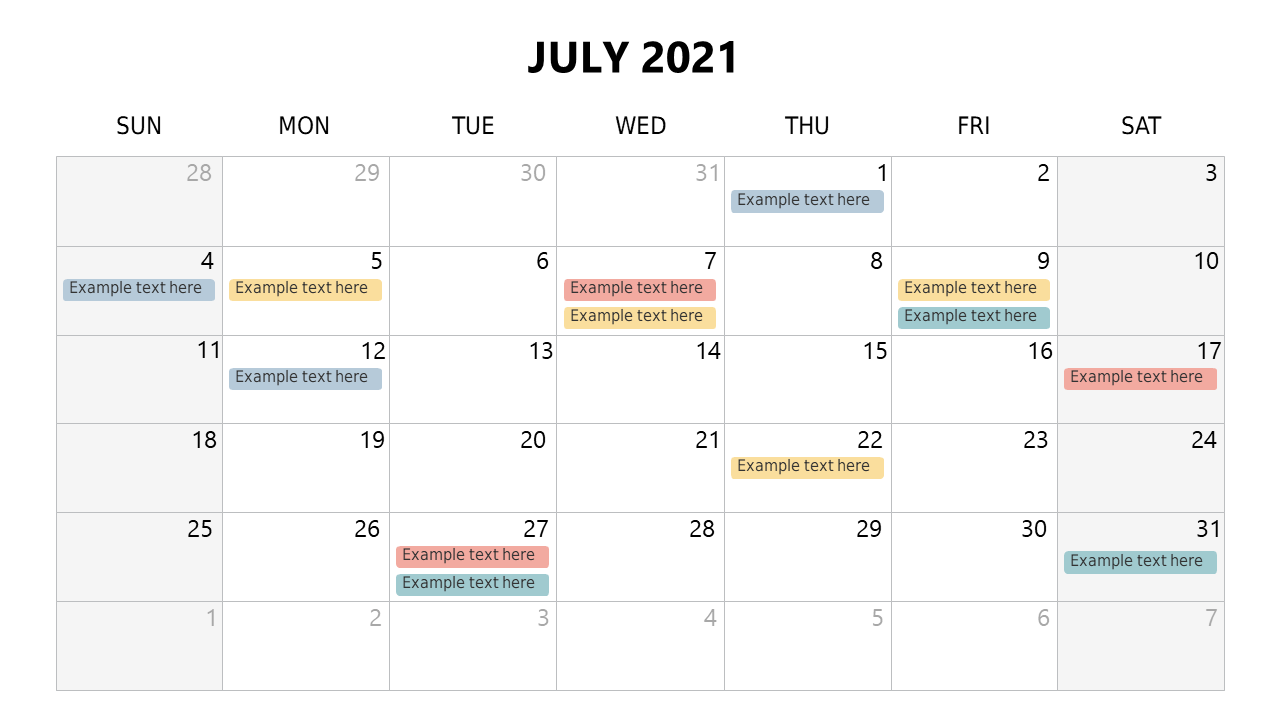 Highlight Events with Monthly Calendar Layout Style