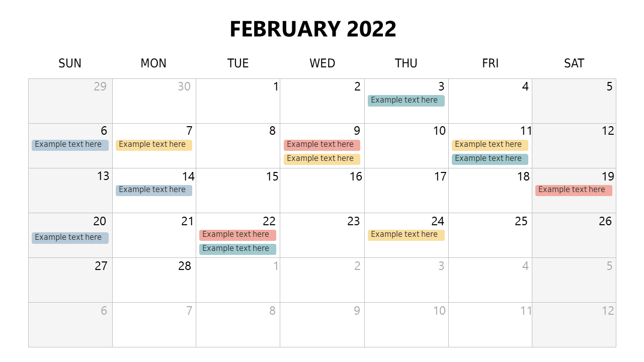 February 2022 Editable Calendar for Planning