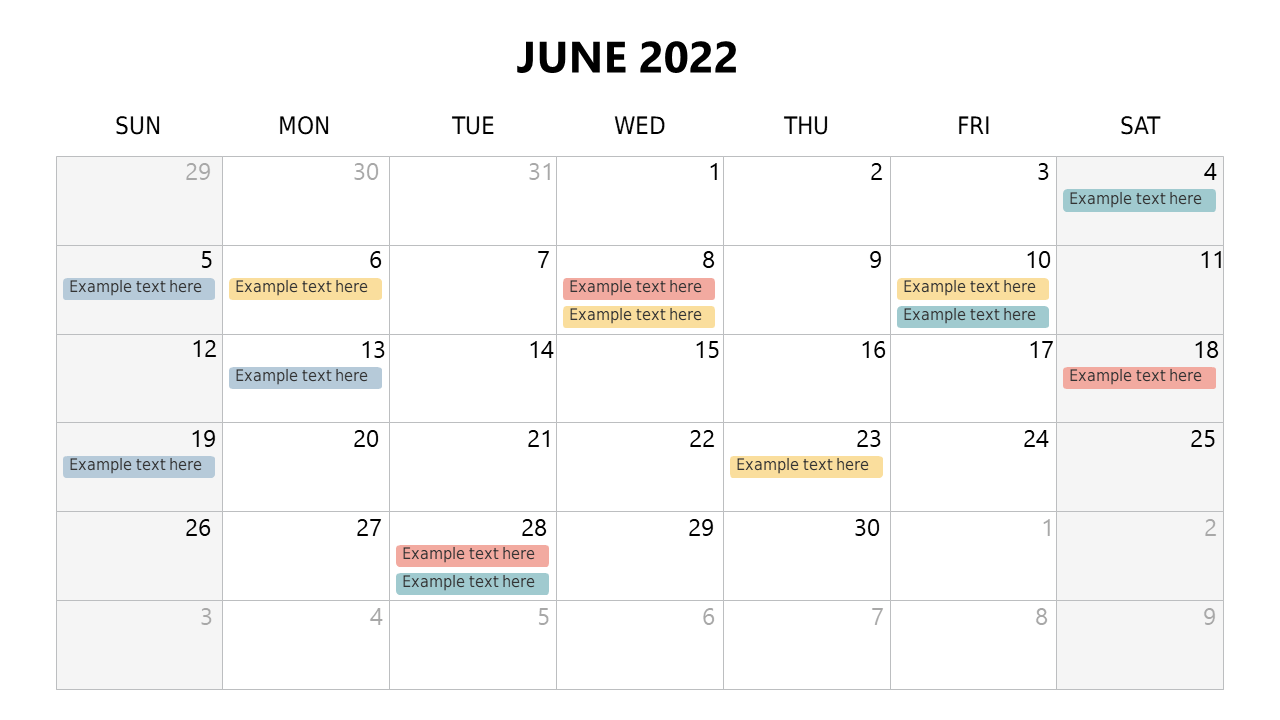 Customizable Monthly Calendar for Event Tracking