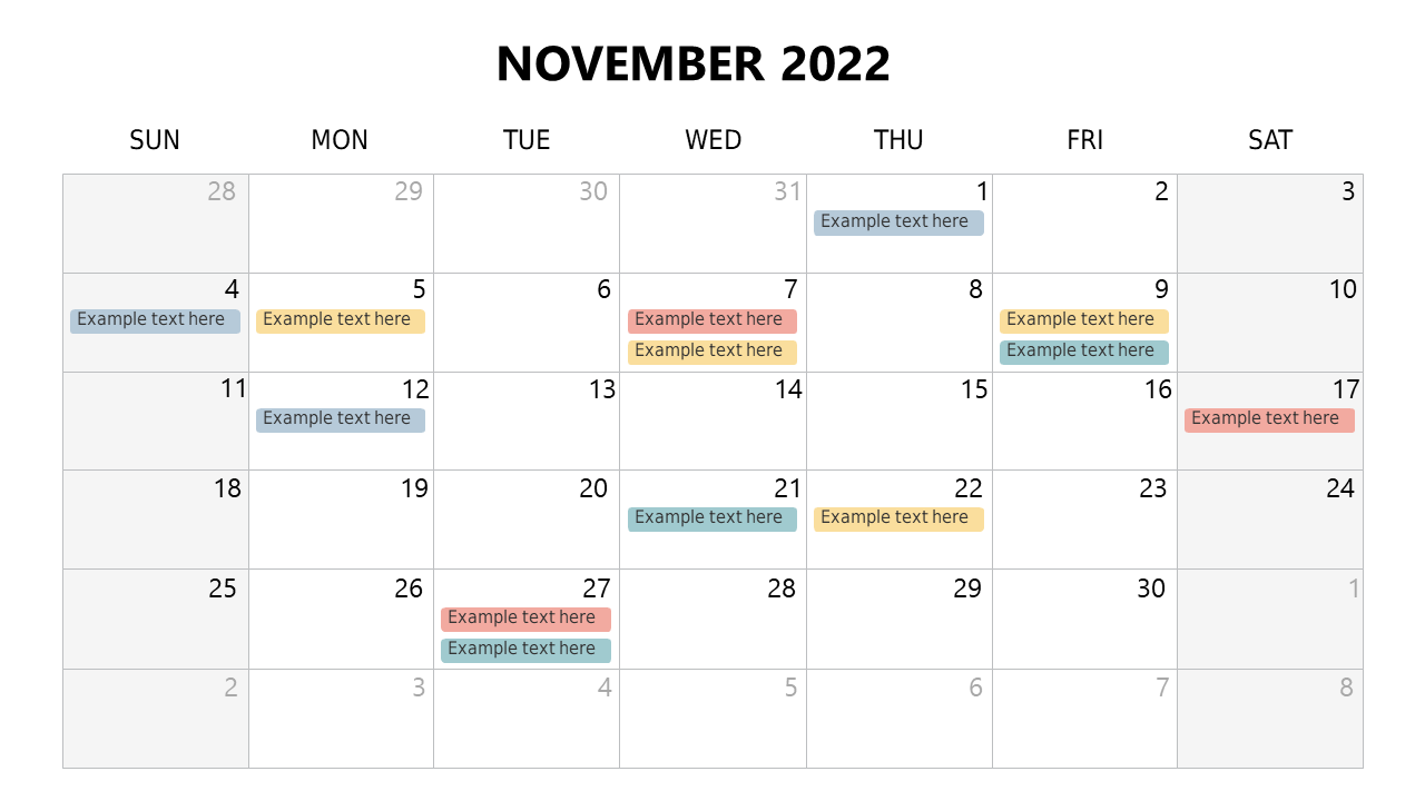 Editable Monthly Calendar for Business Scheduling