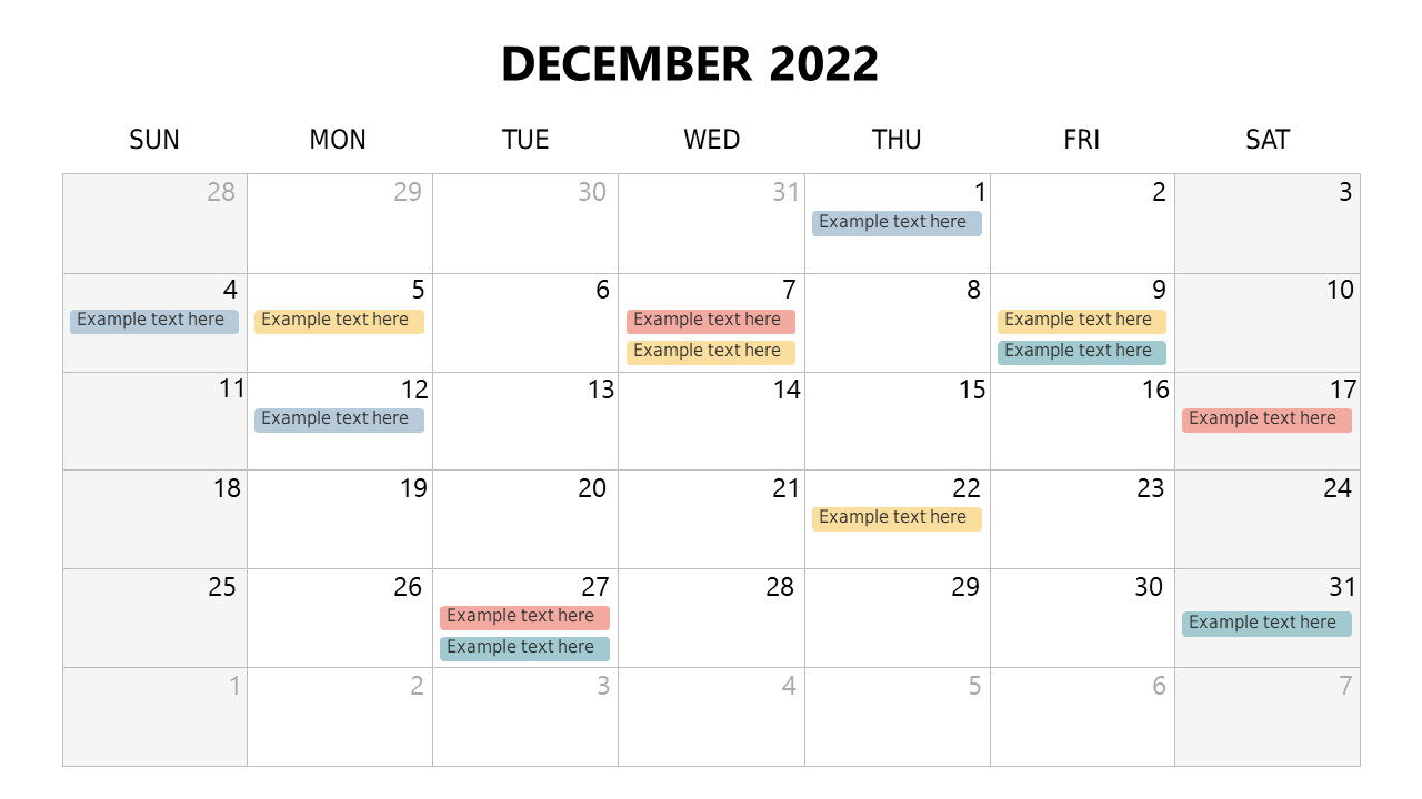 Customizable Monthly Calendar for Team Planning