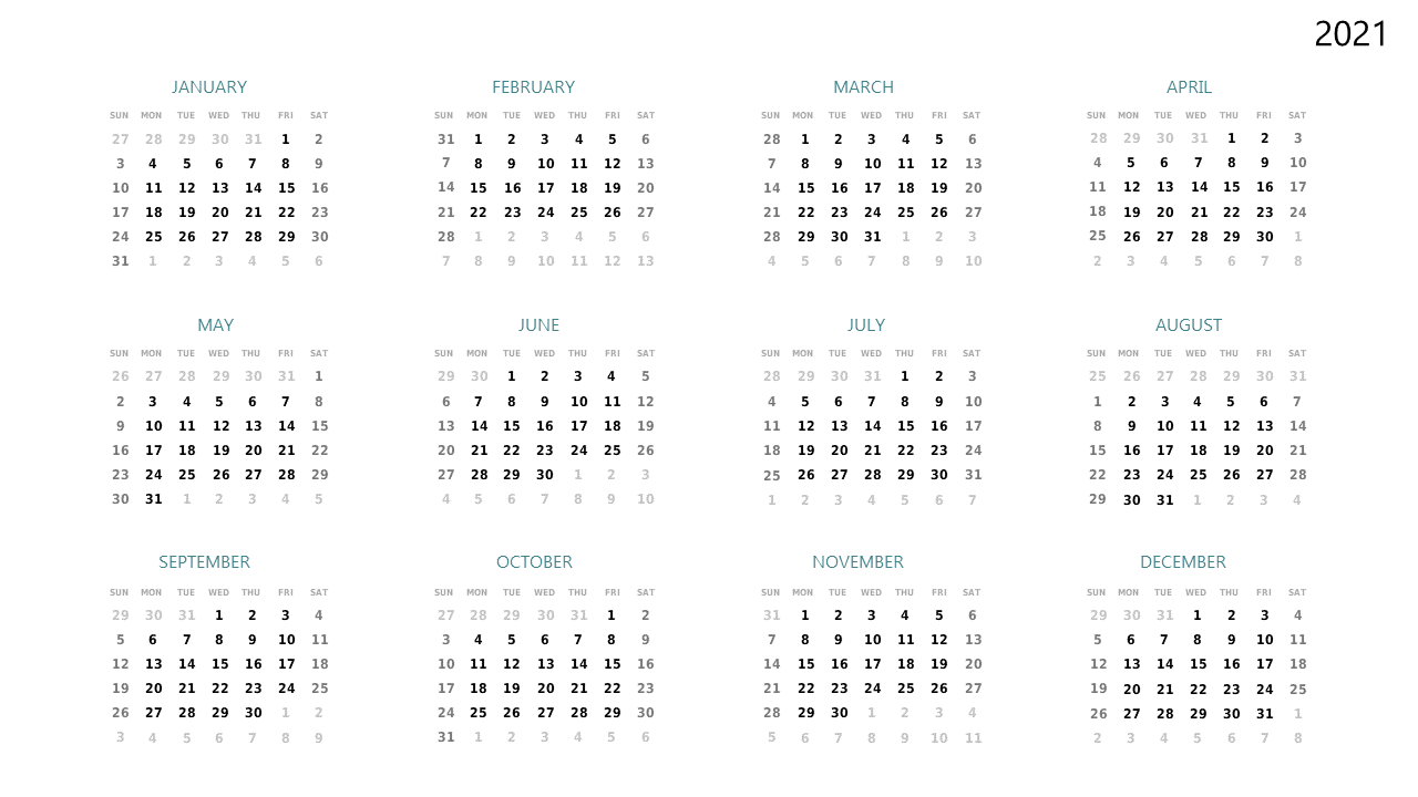 Customizable Yearly Calendar for Events