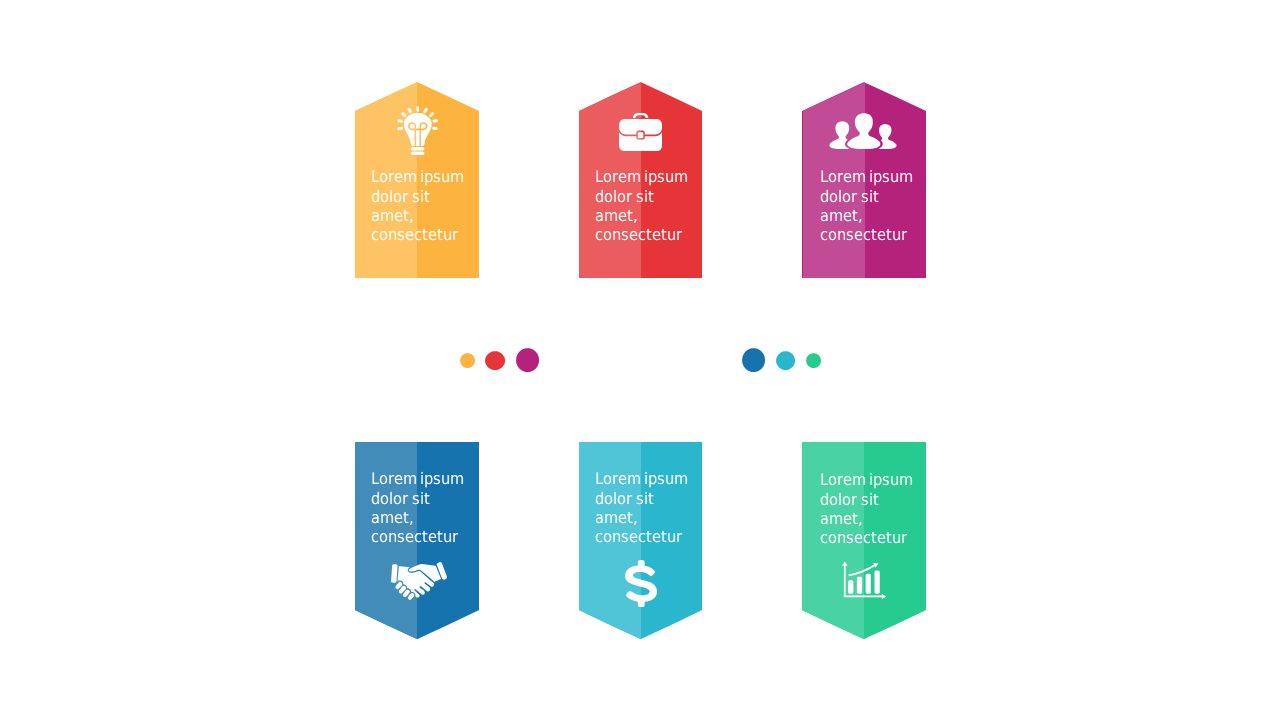Present Ideas with Colorful Icon Banners