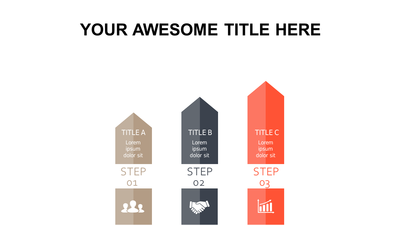 Showcase a 3-Step Process with Icons in Slides