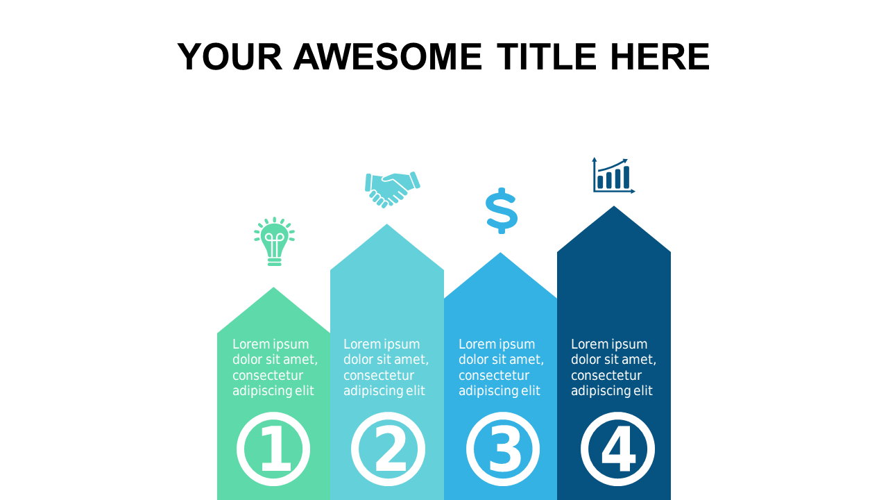Showcase a 4-Step Process with Icons in Slides