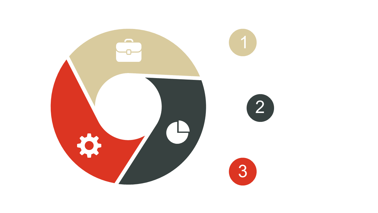Engage Audiences with Circular 3-Step Process Flow