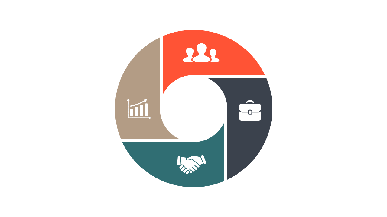 Present Key Steps with Vertical Circular Icons