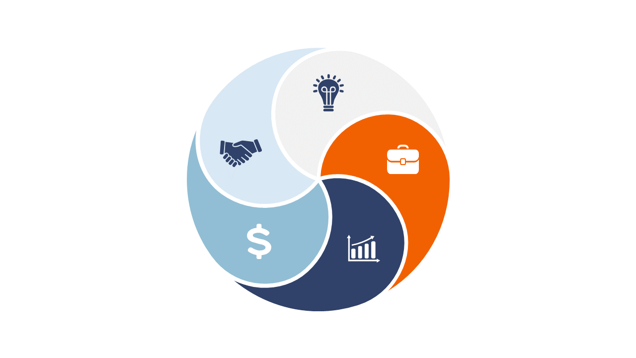 Present Business Solutions with Step Pyramid Icons