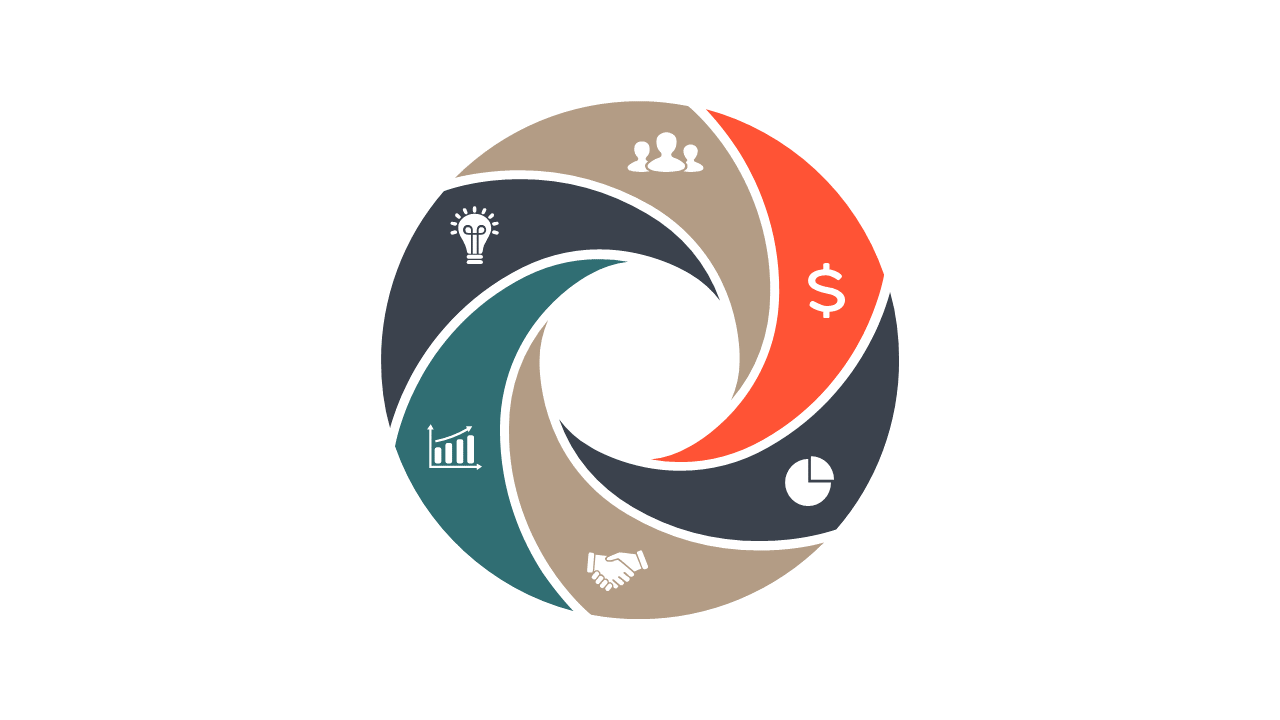 Illustrate 5-Step Process with Circular Diagram