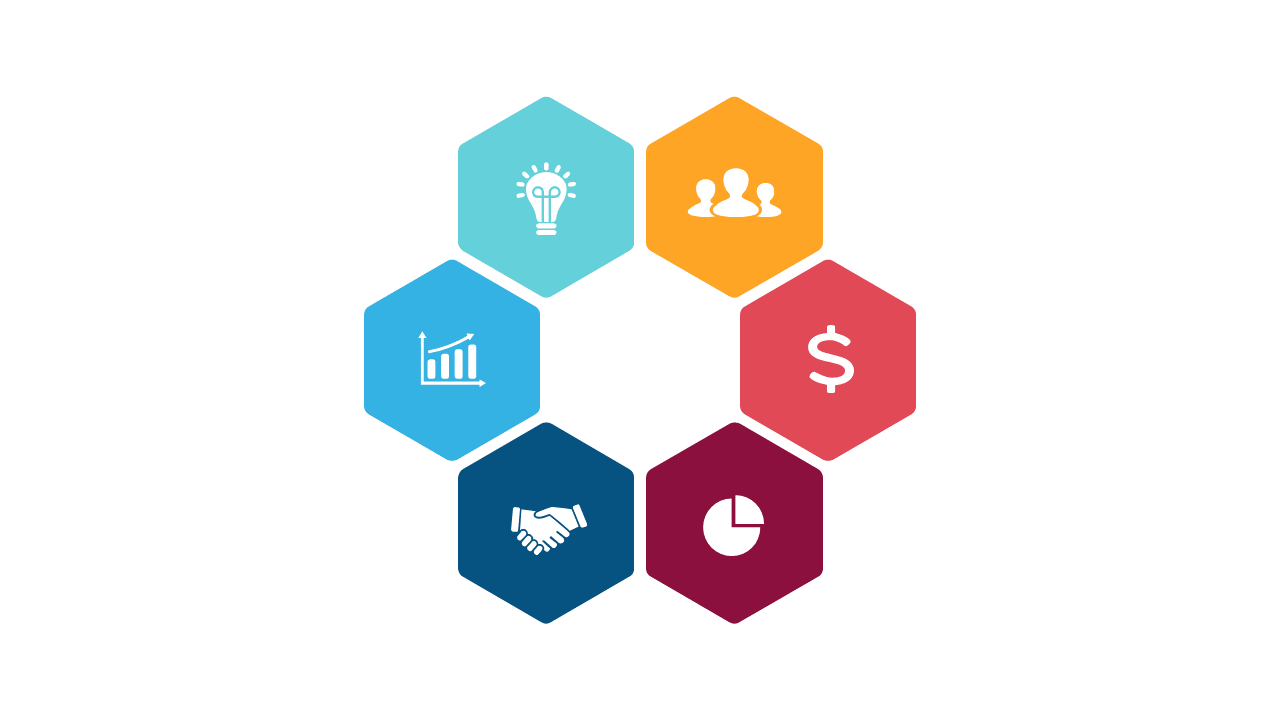 Engage with Hexagonal Icons Infographic Layout