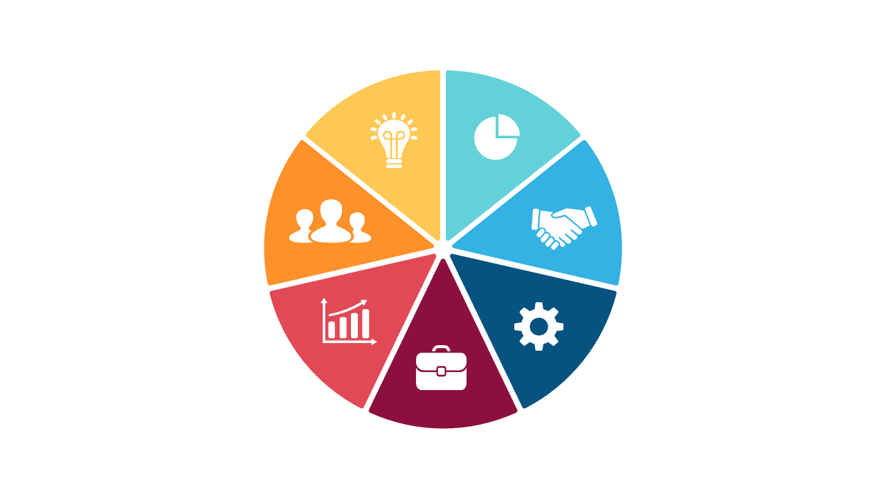 Present Business Concepts with 8-Segment Circular Diagram