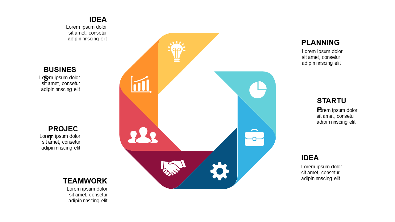 Illustrate Processes with Colorful Circular Diagram