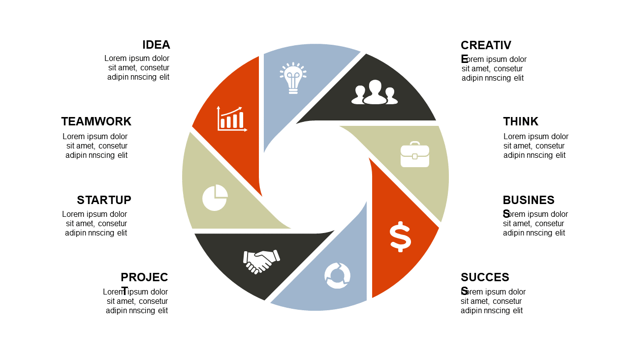 Illustrate 8-Step Processes with Icons in PowerPoint