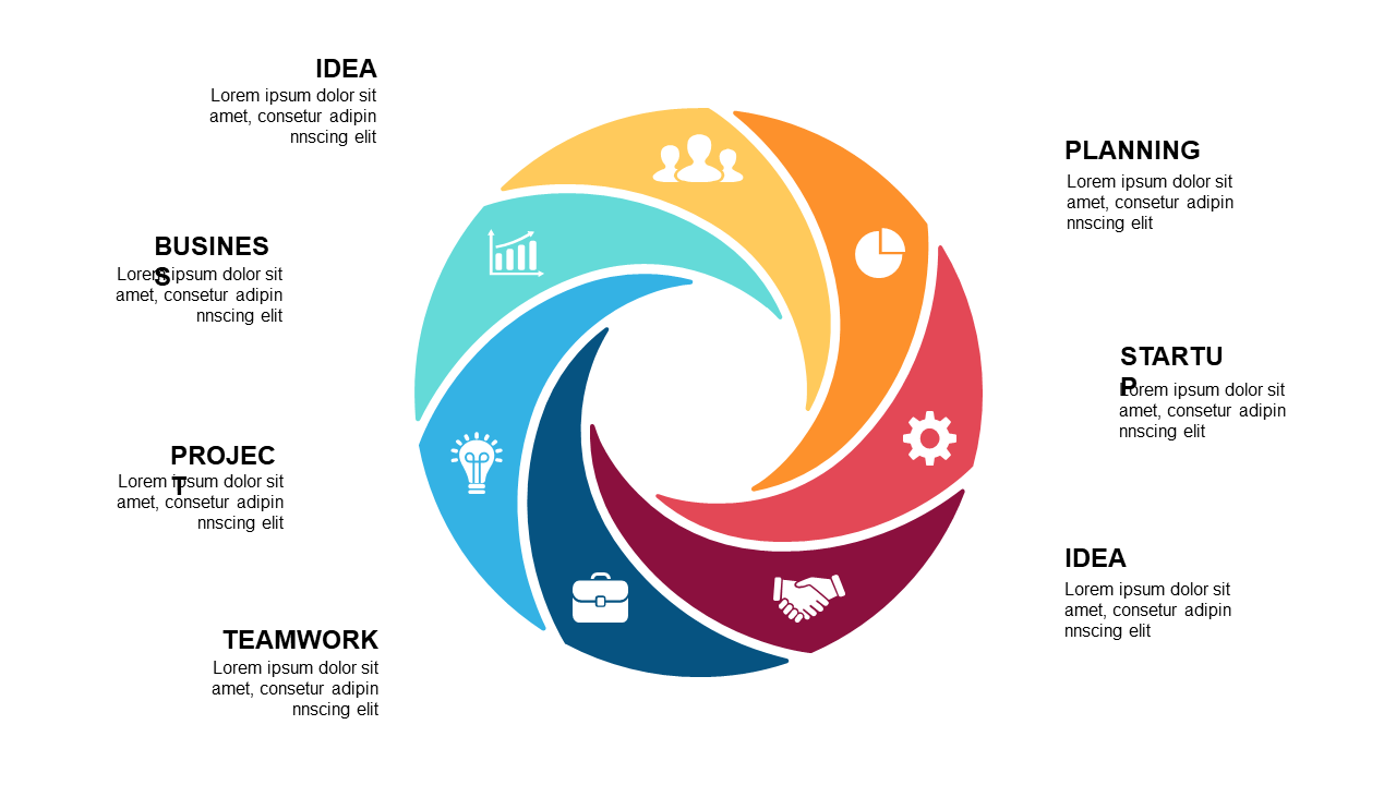 Showcase Strategic Plans with Circular Flow Layout V3
