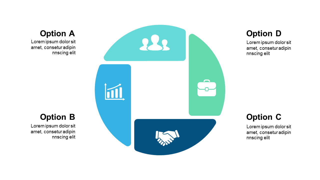 Showcase Concepts with Circular Four-Quadrant Design