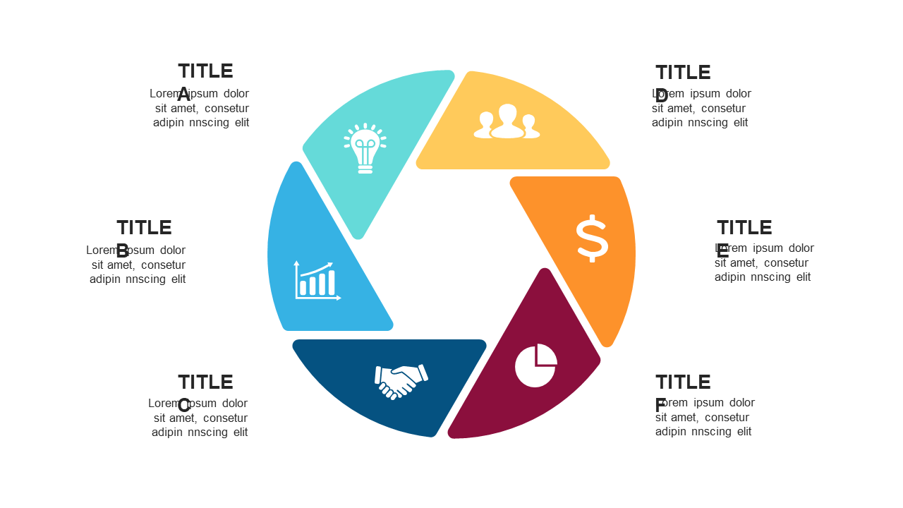 Communicate Strategy with Circular 4-Step Diagram