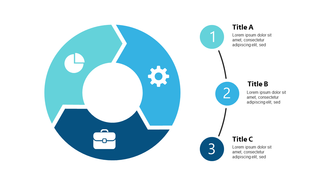 Illustrate Workflows Using Circular 3-Step Icons