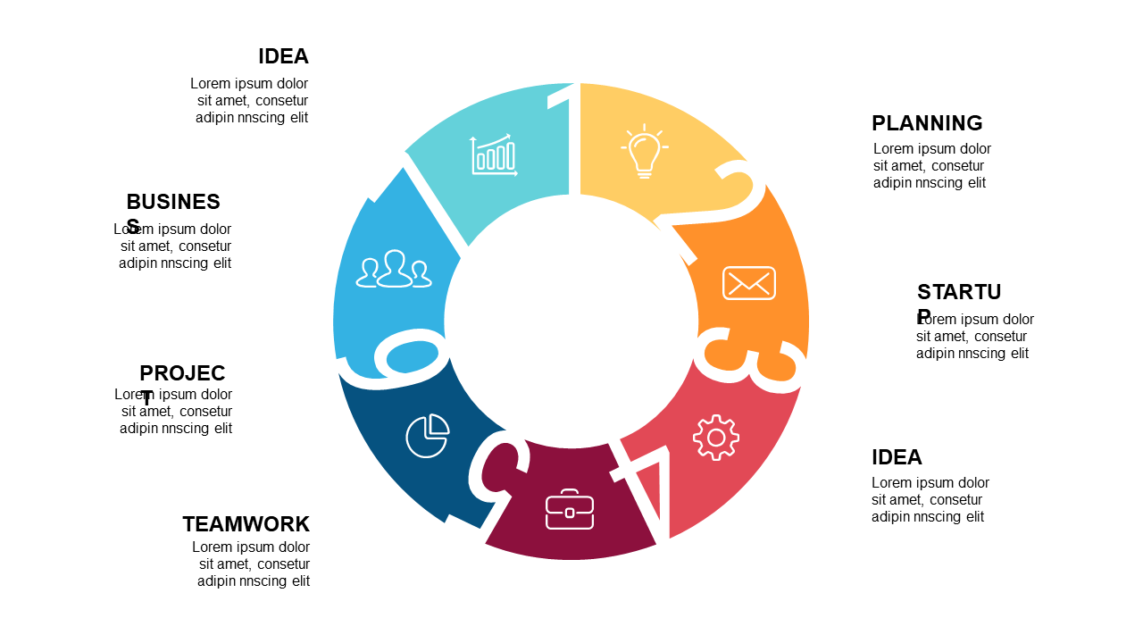 Present Workflows with a 6-Step Circular Diagram