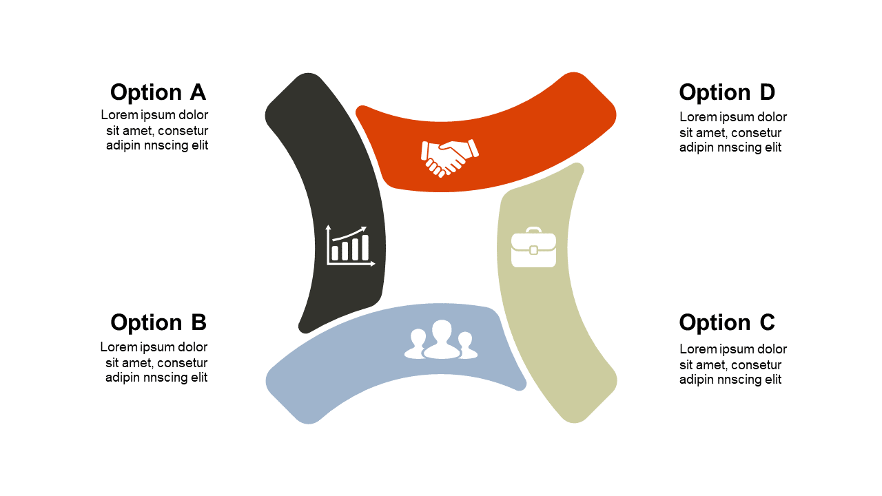 Enhance Presentations with 4-Section Curved Diagram