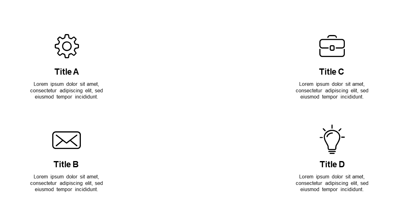 Present Features Clearly with Four Icon Grid Layout