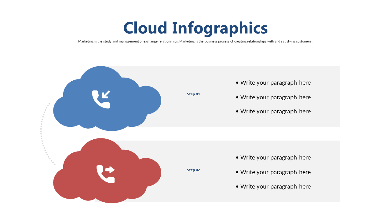 Explain Marketing Steps with Cloud Infographic