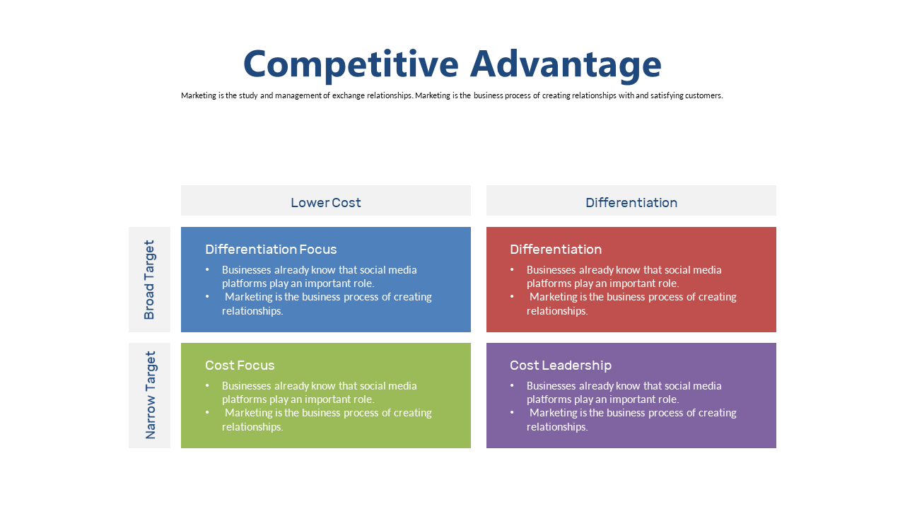 Detail Cost and Differentiation Strategies in Matrix