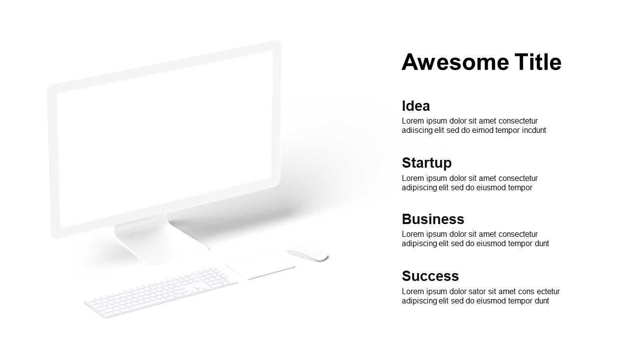 Elegant Minimalist Slide for Business Ideas
