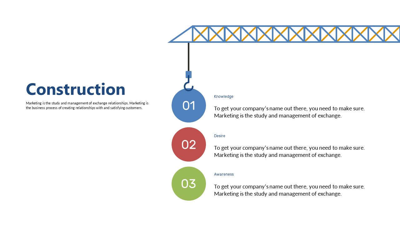 3-Step Construction Process Flow Diagram