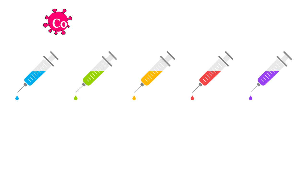 Illustrate Vaccination Process with Colorful Syringes