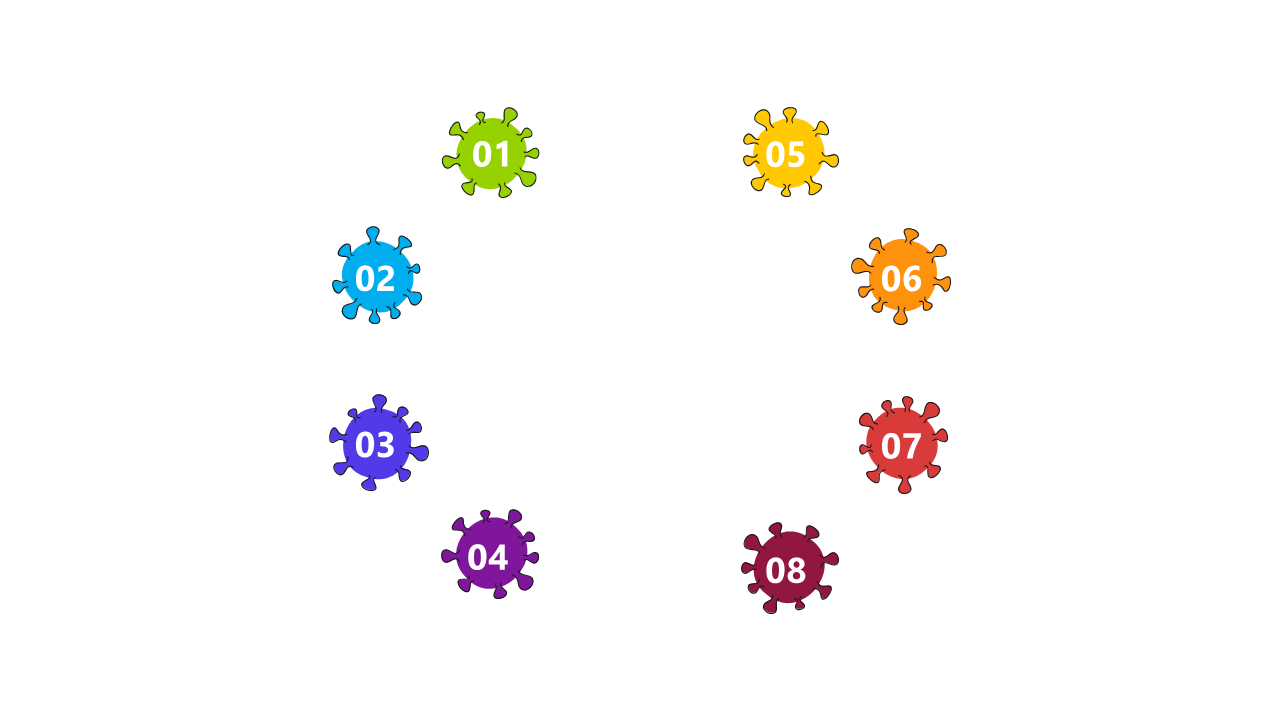 Visualize Sequential Processes with Colorful 8-Step Diagram