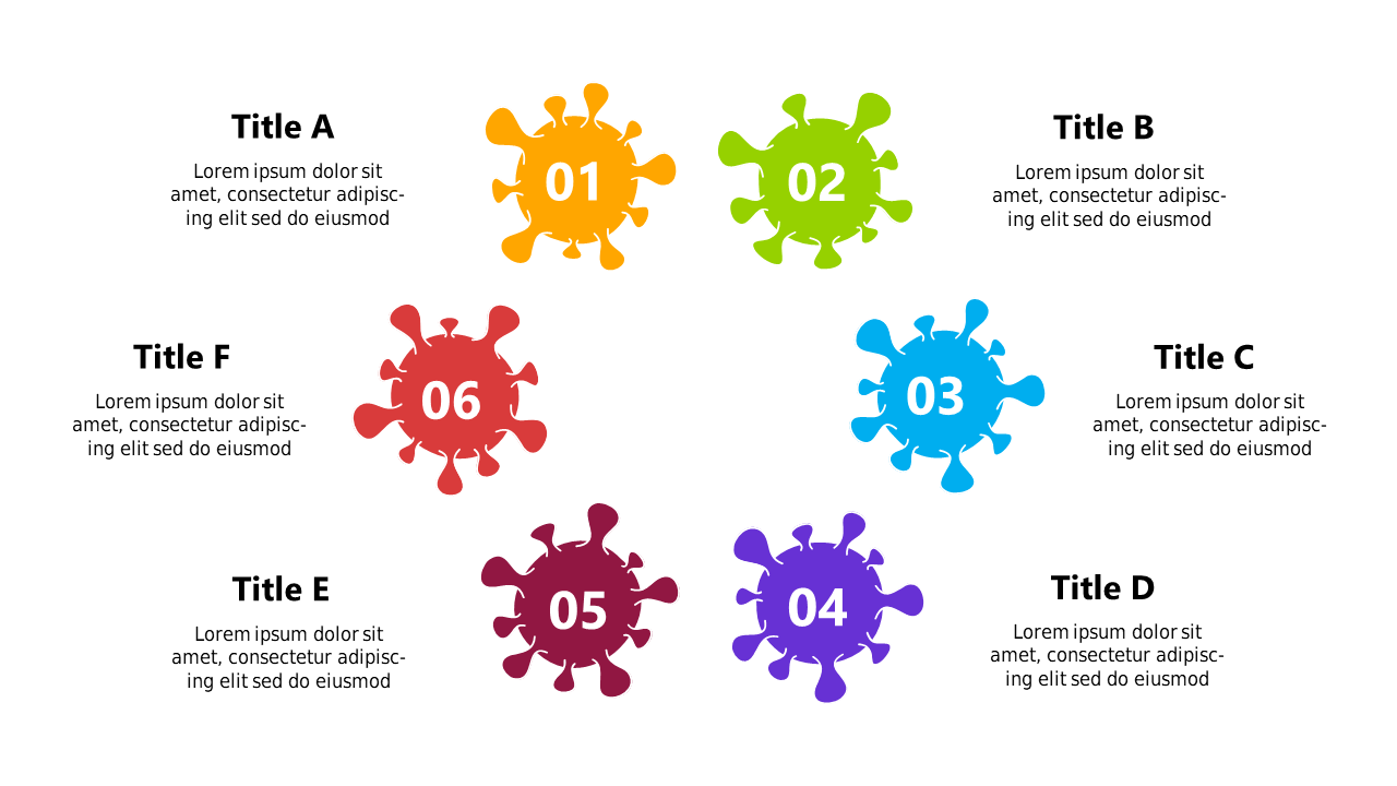 Colorful Virus Shapes for Health Presentations