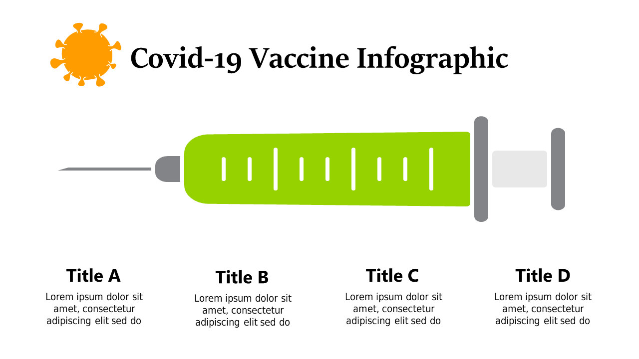Present COVID-19 Vaccine Information with Syringe Infographic